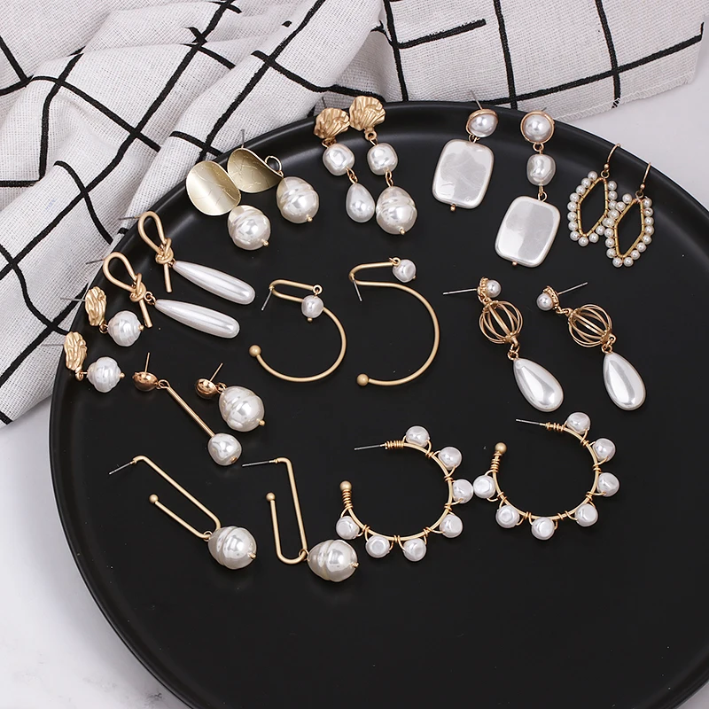 JUJIA Pearl Drop Earring Geometric Gold Color Metal Dangle Earring Za 2019 New Wedding Statement Jewelry Women Christmas Gift
JUJIA Pearl Drop Earring Geometric Gold Color Metal Dangle Earring Za 2019 New Wedding Statement Jewelry Women Christmas Gift