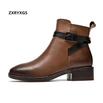 2019 New Autumn Winter Shoes Woman Full Genuine Leather Boots Retro Low-heel Martin Boots Fashion Casual Shoes Warm Women Boots
2019 New Autumn Winter Shoes Woman Full Genuine Leather Boots Retro Low-heel Martin Boots Fashion Casual Shoes Warm Women Boots