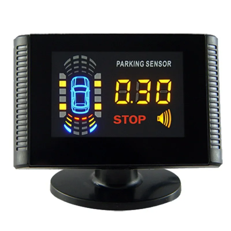 Car Auto LCD Parking Sensor Reverse Backup Car Parking Radar Detector With 4 Sensors Parking Assist Voice Parking Sensor System (4)