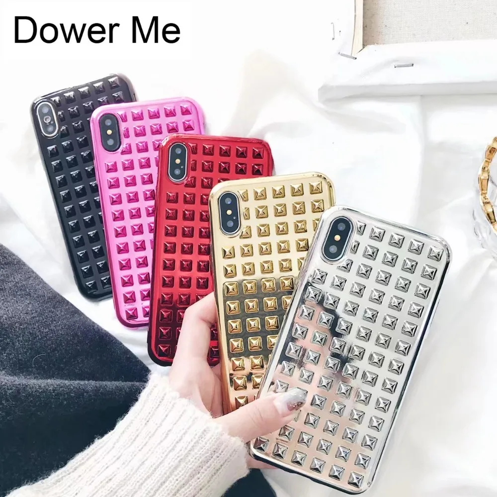 Dower Me Fashion Cool 3D Spikes Rivet Studed Electroplate Soft Back Phone Shell Case Cover For iPhone X 8 7 6 6S Plus
Dower Me Fashion Cool 3D Spikes Rivet Studed Electroplate Soft Back Phone Shell Case Cover For iPhone X 8 7 6 6S Plus
