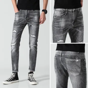 2019 Men New Casual Denim Straight Hole Trouser Jeans Belt Long Pant 30-36 pantalones hombre streetwear joggers cargo pants men
2019 Men New Casual Denim Straight Hole Trouser Jeans Belt Long Pant 30-36 pantalones hombre streetwear joggers cargo pants men