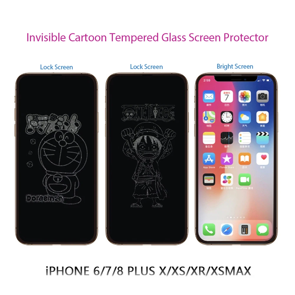 Cartoon 6D Invisible Tempered Glass Screen Protector For iPhone X XS XR Xs MAX Hello kitty Mouse Film For Iphone 6 6s 7 8 Plus
Cartoon 6D Invisible Tempered Glass Screen Protector For iPhone X XS XR Xs MAX Hello kitty Mouse Film For Iphone 6 6s 7 8 Plus