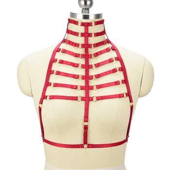 High Collar Harness Cage Bra Top Harness Body Harness Wine Red Adjust Sexy Lingerie Bondage Dance Top Halter Costume Women
High Collar Harness Cage Bra Top Harness Body Harness Wine Red Adjust Sexy Lingerie Bondage Dance Top Halter Costume Women