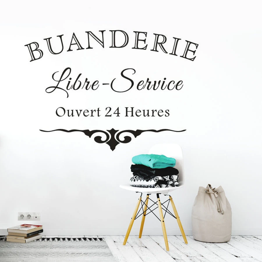 French Version Laundry Room Wall Sticker Cloth Shop Utility Room Decor Self Serive Sign Vinyl Wall Decal Laundry Poster AZ489
French Version Laundry Room Wall Sticker Cloth Shop Utility Room Decor Self Serive Sign Vinyl Wall Decal Laundry Poster AZ489
