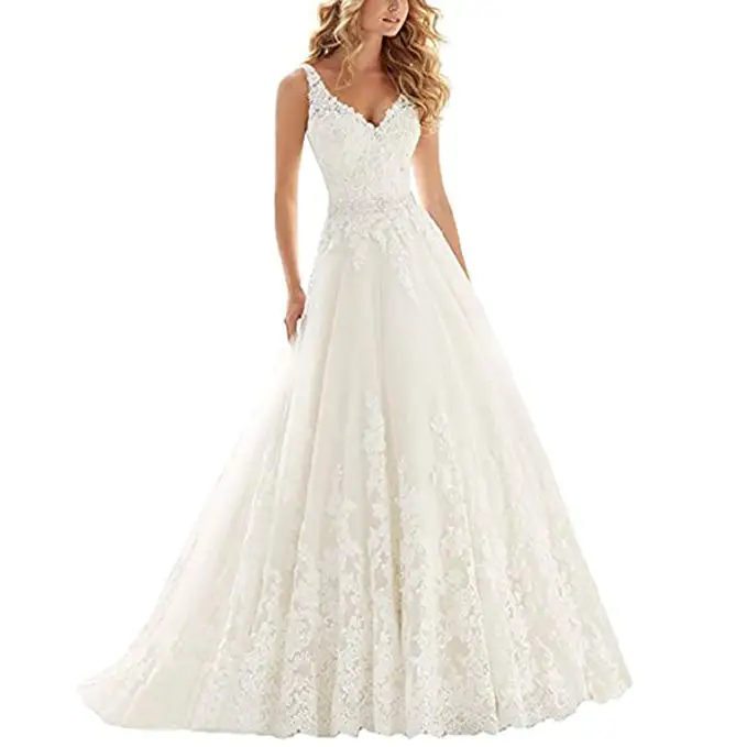 2019 Lace V Neck Wedding Dress Beaded Bridal Dresses Appliques Straps Wedding Gown Vestido De Novia
2019 Lace V Neck Wedding Dress Beaded Bridal Dresses Appliques Straps Wedding Gown Vestido De Novia