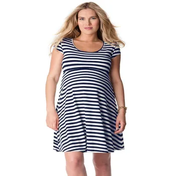 Maternity Women Dress Summer Short Sleeve O-neck Knee Length Striped Dress New Moms Fashion Western Style Casual Loose Fit Dress 
Maternity Women Dress Summer Short Sleeve O-neck Knee Length Striped Dress New Moms Fashion Western Style Casual Loose Fit Dress