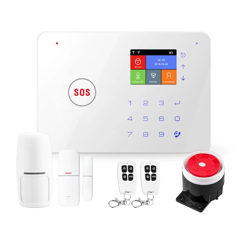 2.4 Inch TFT Screen WIFI GSM Home Burglar Alarm Kits Wireless Security Alarm System Motion Detector APP Control
2.4 Inch TFT Screen WIFI GSM Home Burglar Alarm Kits Wireless Security Alarm System Motion Detector APP Control