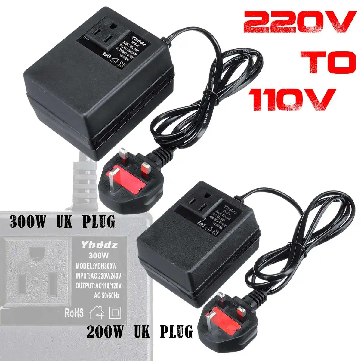 200W/300W Voltage Converter Transformer 220V To 110V AC Step Down Travel Voltage Transformer Converter UK Plug
200W/300W Voltage Converter Transformer 220V To 110V AC Step Down Travel Voltage Transformer Converter UK Plug