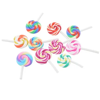 10pcs Mixed Color Lollipop Resin Cabochons Jewelry Findings for DIY Candy Crafts Making accessories 48x27x9mm F80
10pcs Mixed Color Lollipop Resin Cabochons Jewelry Findings for DIY Candy Crafts Making accessories 48x27x9mm F80