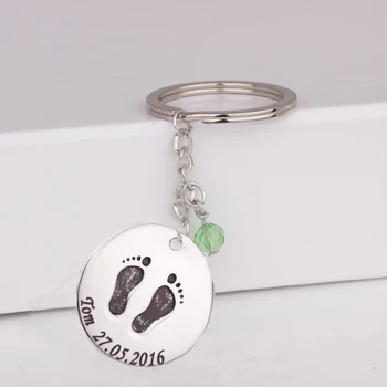 New Customized Name & Date Feet Print Keychain Birthstone Can Drop Shipping Accept Birthday Gift for Family YP3054 
New Customized Name & Date Feet Print Keychain Birthstone Can Drop Shipping Accept Birthday Gift for Family YP3054