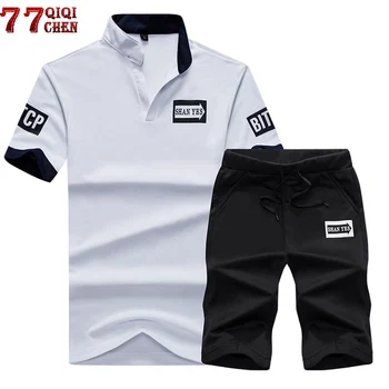New 2020 Summer Two Piece Set Men Short Sleeve T Shirt Cropped Top+Shorts Men Sportwear Sets Tracksuit Outwear Men Plus Size 4XL
New 2020 Summer Two Piece Set Men Short Sleeve T Shirt Cropped Top+Shorts Men Sportwear Sets Tracksuit Outwear Men Plus Size 4XL