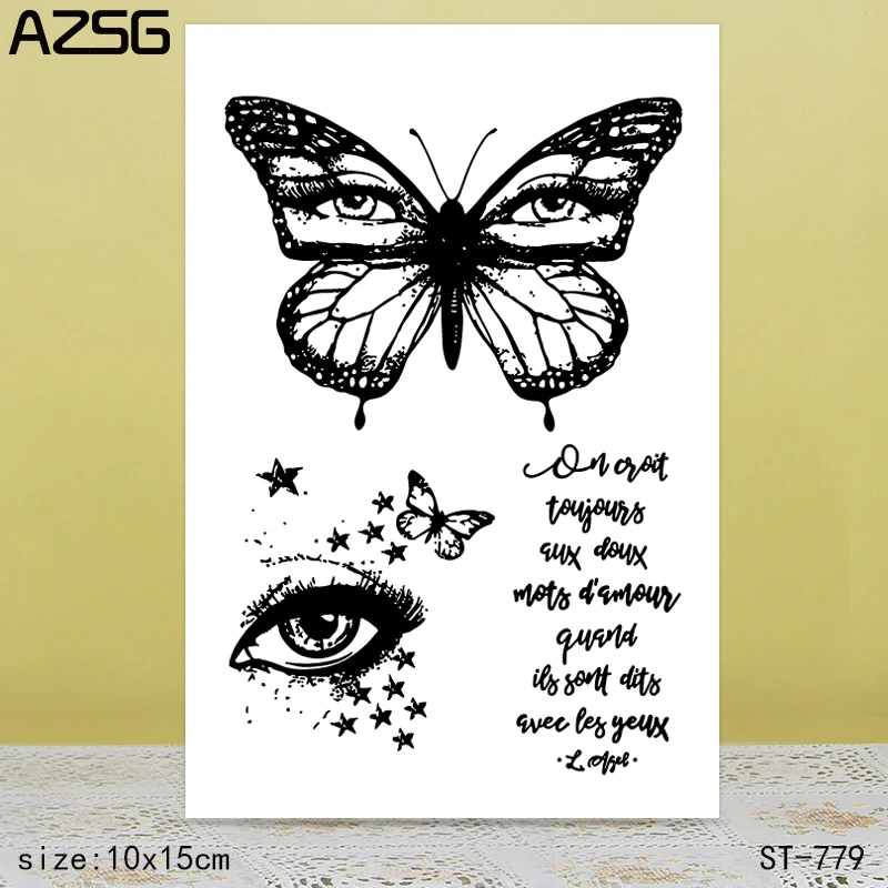 AZSG Butterfly And Eyes Clear Stamps/Seals For DIY Scrapbooking/Card Making/Album Decorative Silicone Stamp Crafts
AZSG Butterfly And Eyes Clear Stamps/Seals For DIY Scrapbooking/Card Making/Album Decorative Silicone Stamp Crafts