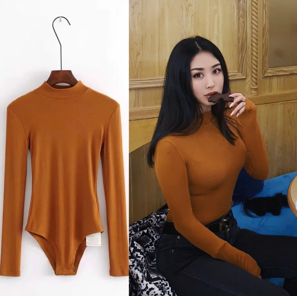 Bodycon Rompers Solid Basic Shirt Women Skinny Sexy Bodysuit Playsuit Overalls Mock Neck Long Sleeve Jumpsuit Female Body Suit
Bodycon Rompers Solid Basic Shirt Women Skinny Sexy Bodysuit Playsuit Overalls Mock Neck Long Sleeve Jumpsuit Female Body Suit