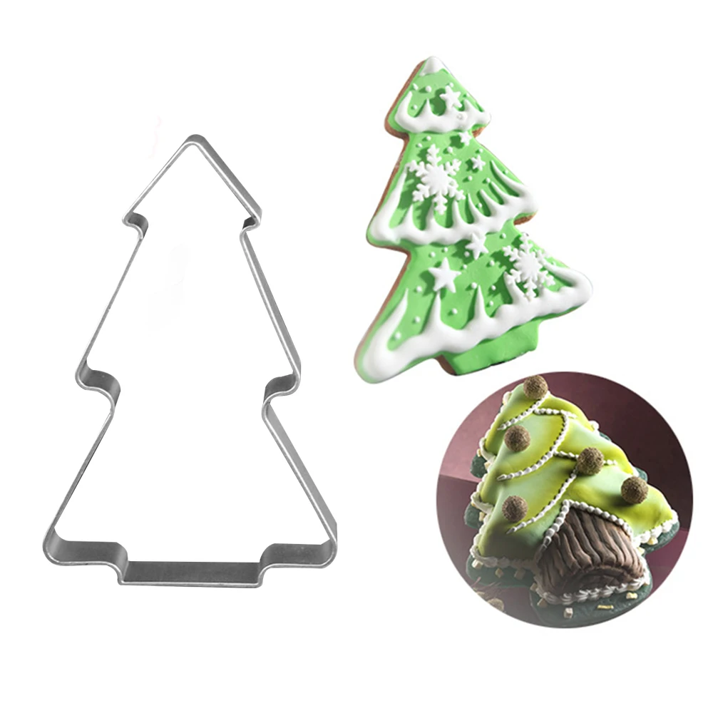 

New Christmas Tree Stainless Steel Biscuit Mould Cookie Cutter Mold DIY Fondant Cake Mould Baking Tool TSLM1