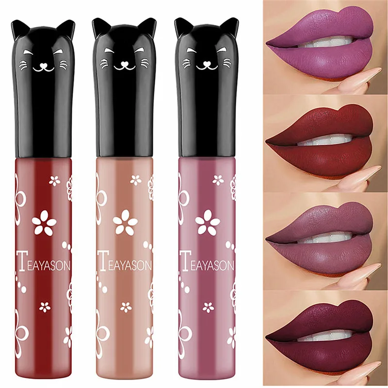Cute Cat Matte Liquid Lipstick Nude Batom Lipgloss Makeup High Pigment Lip Tint Gloss Long Lasting Moisturizer Lips Maquiagem
Cute Cat Matte Liquid Lipstick Nude Batom Lipgloss Makeup High Pigment Lip Tint Gloss Long Lasting Moisturizer Lips Maquiagem