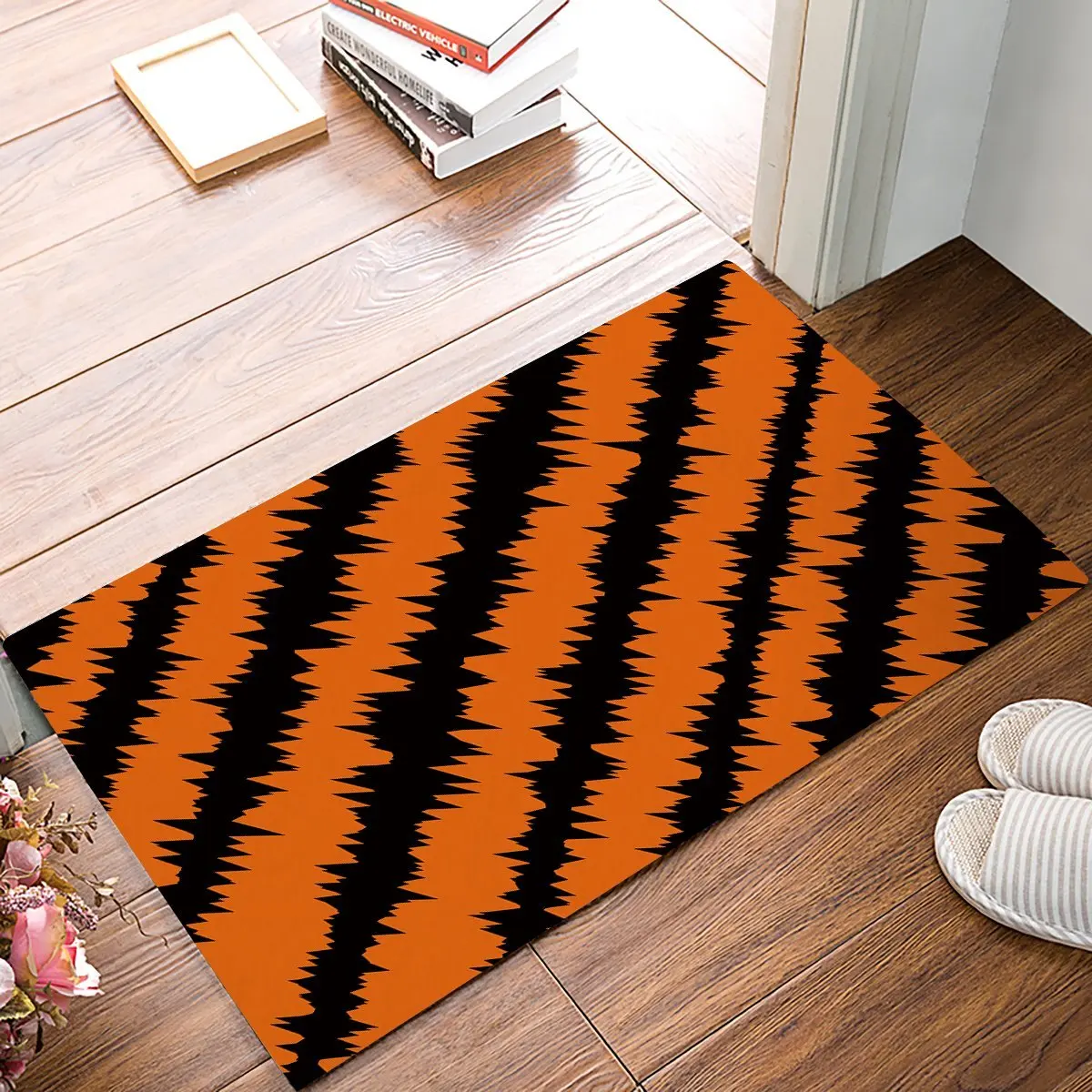 Black And Orange Electric Wave Door Mats Kitchen Floor Bath Entrance Rug Mat Absorbent Indoor Bathroom Rubber
Black And Orange Electric Wave Door Mats Kitchen Floor Bath Entrance Rug Mat Absorbent Indoor Bathroom Rubber