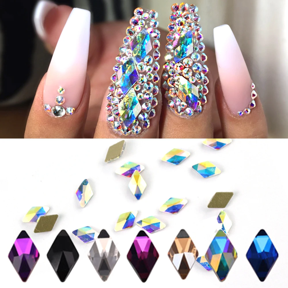 ERUIKA 10pcs/pack Rhombus Nail Glitter Rhinestones Flat Back Glass Crystals Manicure DIY Nail Art 3D Decorations
ERUIKA 10pcs/pack Rhombus Nail Glitter Rhinestones Flat Back Glass Crystals Manicure DIY Nail Art 3D Decorations