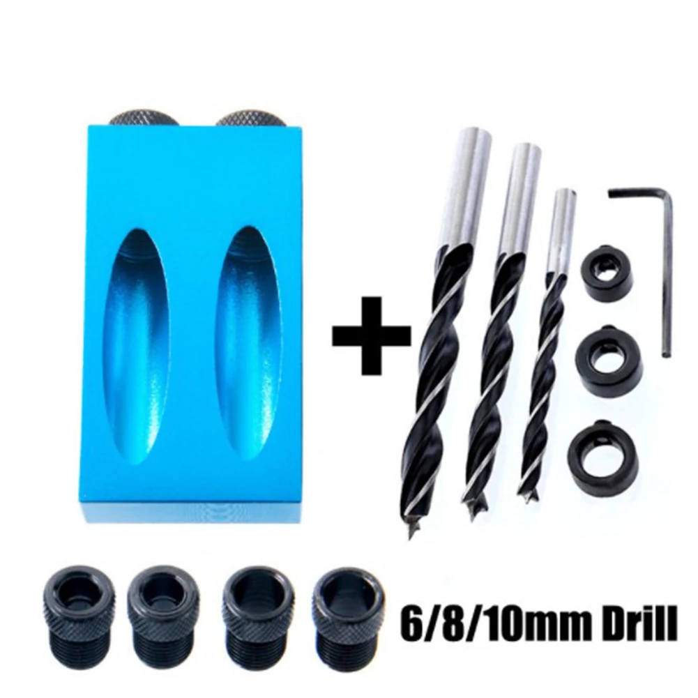 Woodworking Pocket Hole Jig Kit 6/8/10mm Angle Drill Guide Set Hole Puncher Locator Jig Drill Bit Set For DIY Carpentry Tools
Woodworking Pocket Hole Jig Kit 6/8/10mm Angle Drill Guide Set Hole Puncher Locator Jig Drill Bit Set For DIY Carpentry Tools