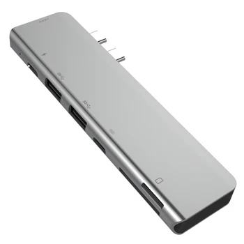 7 in 1 Daul USB 3.1 Type C HUB with 4K 60hz HDMI Thunderbolt 3 Type C PD Charging Adapter SD/TF Card Reader USB 3.0 Hub
7 in 1 Daul USB 3.1 Type C HUB with 4K 60hz HDMI Thunderbolt 3 Type C PD Charging Adapter SD/TF Card Reader USB 3.0 Hub