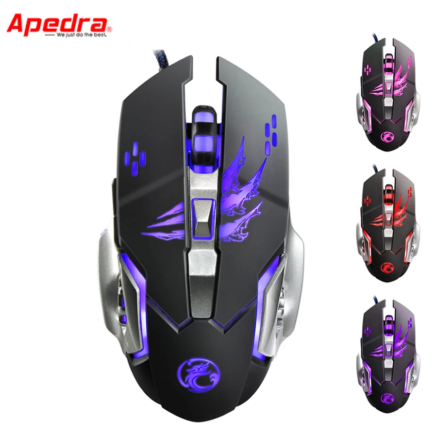 Apedra A8 Gaming Mouse Adjustable 3200DPI 6 Buttons Optical Macro Custom USB Game Mouse Gamer for PC Laptop Computer Desktop
Apedra A8 Gaming Mouse Adjustable 3200DPI 6 Buttons Optical Macro Custom USB Game Mouse Gamer for PC Laptop Computer Desktop