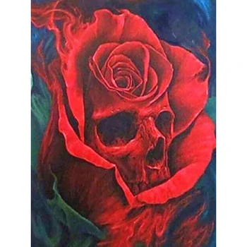 Full 5D Diy Daimond Painting Cross-stitch red "Skull&Flower" 3D Diamond Mosaic Round Rhinestones Paintings Embroidery decoration
Full 5D Diy Daimond Painting Cross-stitch red "Skull&Flower" 3D Diamond Mosaic Round Rhinestones Paintings Embroidery decoration