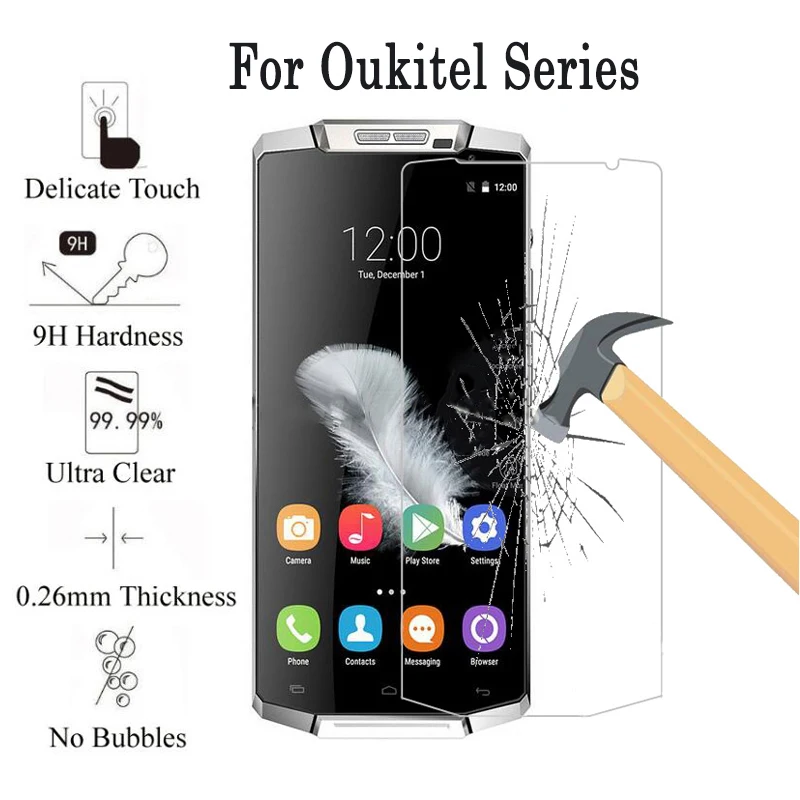 

For Oukitel K 10000 K 6000 Pro Tempered Glass For Oukitel K6000 Plus U15 U 15 U7/U7 Pro K10000 K50000 C8 Glas 9H Screen Protecto