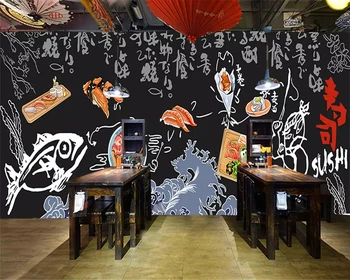 beibehang wall paper rolls Custom sticker wallpaper hand drawn black cuisine sushi restaurant background 3 d wallpaper for walls
beibehang wall paper rolls Custom sticker wallpaper hand drawn black cuisine sushi restaurant background 3 d wallpaper for walls
