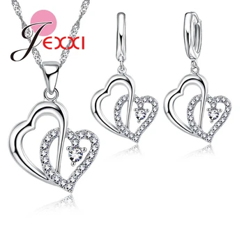 Romantic Heart Wedding Jewelry Sets For Brides 925 Sterling Silver Pendant Necklace Earrings Engagement Jewelry Set Women
Romantic Heart Wedding Jewelry Sets For Brides 925 Sterling Silver Pendant Necklace Earrings Engagement Jewelry Set Women