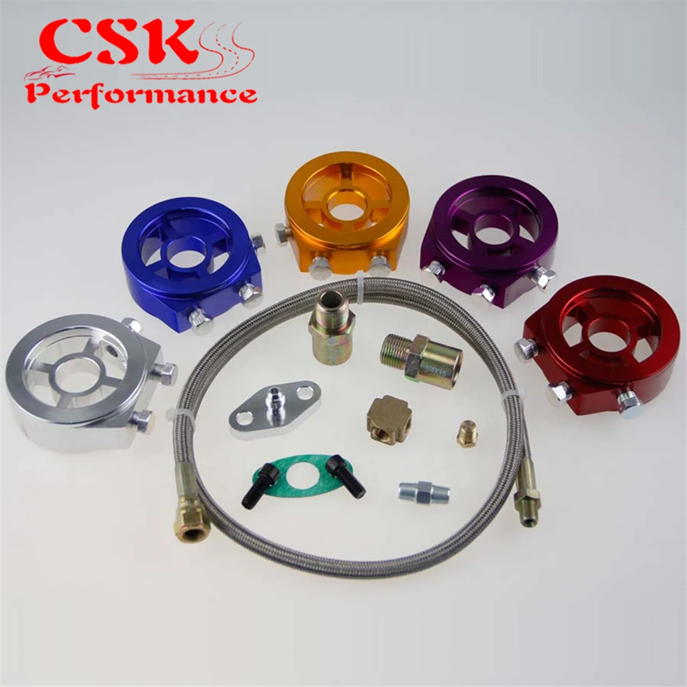Oil Filter Sandwich Adapter Plate + Line For SR20DET KA24DE B16A B18 GSR Integra Gold / Blue / Red / Silver / Purple
Oil Filter Sandwich Adapter Plate + Line For SR20DET KA24DE B16A B18 GSR Integra Gold / Blue / Red / Silver / Purple