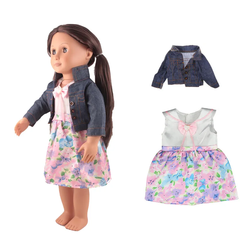 Clothes for dolls fit 18 inch United States Girl doll accessories jean coat and white flower dress outfits for American Doll
Clothes for dolls fit 18 inch United States Girl doll accessories jean coat and white flower dress outfits for American Doll