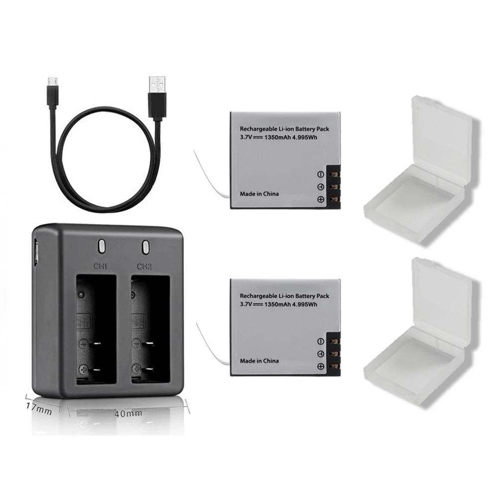 TUYU 2pcs/set 3.7V 1350mAh SJ4000 SJ5000 SJ6000 h9 H8r H3r C30 F68 Battery for SJCAM Action Camera with Battery Charger Dock
TUYU 2pcs/set 3.7V 1350mAh SJ4000 SJ5000 SJ6000 h9 H8r H3r C30 F68 Battery for SJCAM Action Camera with Battery Charger Dock