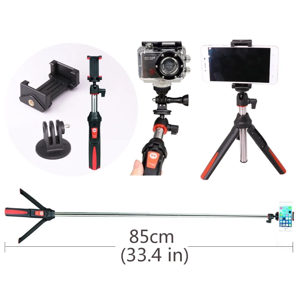 MK10 Handheld Tripod Stand Extendable Monopod Bluetooth Remote Phone Mount for iPhone 7/X/8/Android/Gopro/Sumsang Galar
MK10 Handheld Tripod Stand Extendable Monopod Bluetooth Remote Phone Mount for iPhone 7/X/8/Android/Gopro/Sumsang Galar