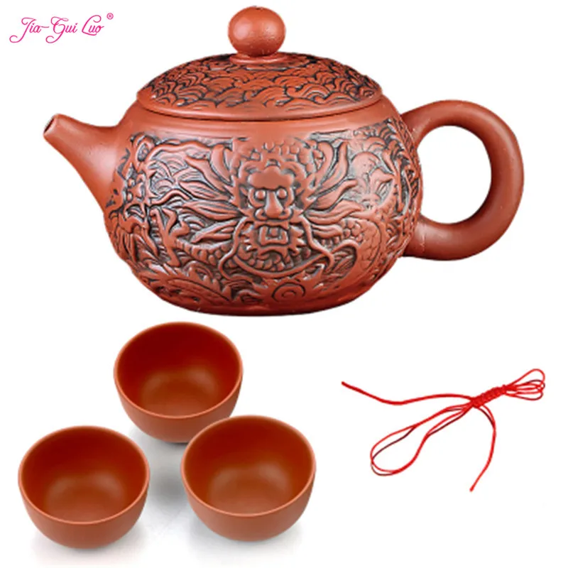 JIA-GUI LUO 4 pieces 1 set Tea Set Tea Cup Household Teapot Purple Clay Ball-hole filter ceramic kung fu tea set J005
JIA-GUI LUO 4 pieces 1 set Tea Set Tea Cup Household Teapot Purple Clay Ball-hole filter ceramic kung fu tea set J005