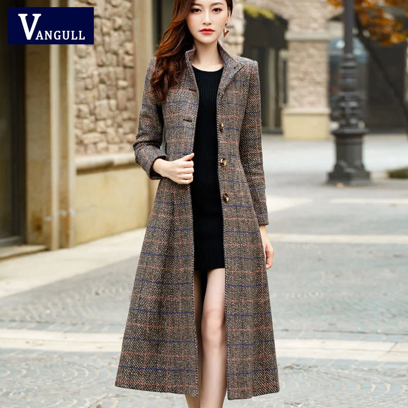 Vangull Woolen coat women high quality Classic Long wool coats 2019 New Wool Jackets Trench winter outerwear plaid woman coats
Vangull Woolen coat women high quality Classic Long wool coats 2019 New Wool Jackets Trench winter outerwear plaid woman coats
