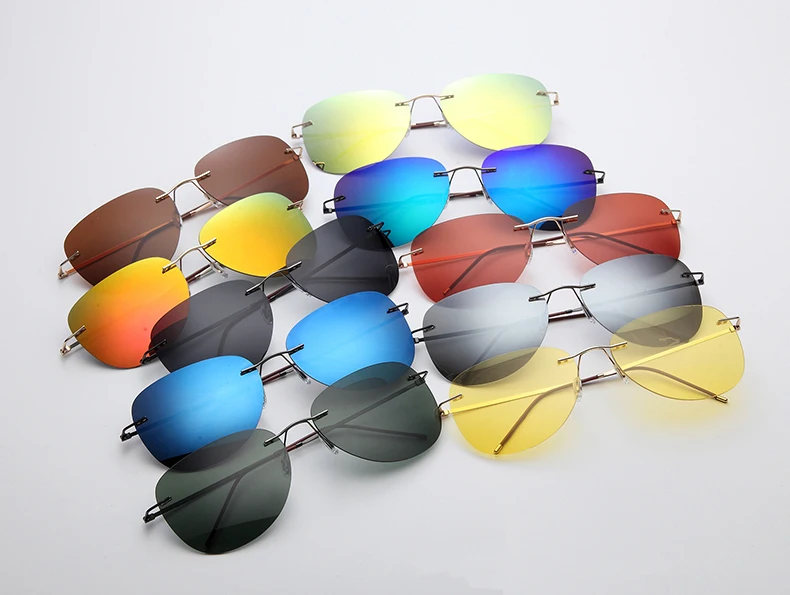 JackJad New Fashion Men Driving Ultralight Titanium Polarized Sunglasses Brand Design Rimless Aviation Sun Glasses Oculos De Sol Sadoun.com