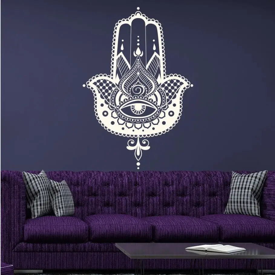 Hamsa Hand Wall Decal Vinyl Sticker Fish Eye Indian Buddha Yoga Fatima Lotus Home Accessories House Bedroom Decoration WW-90
Hamsa Hand Wall Decal Vinyl Sticker Fish Eye Indian Buddha Yoga Fatima Lotus Home Accessories House Bedroom Decoration WW-90