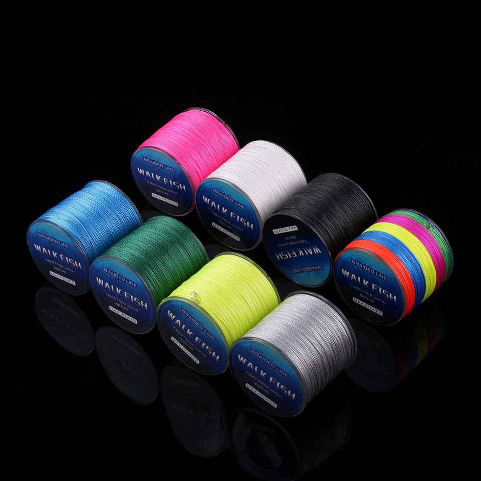 WALK FISH 100M 4 Strands Multifilament PE Braided Fishing Line 0.3-12.0# 8-150LB Super Strong Braided Line Fishing Lines 
WALK FISH 100M 4 Strands Multifilament PE Braided Fishing Line 0.3-12.0# 8-150LB Super Strong Braided Line Fishing Lines