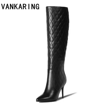 VANKARING new fashion women long boots genuine cow leather pointed toe shoes woman sexy high thin heels women knee high boots
VANKARING new fashion women long boots genuine cow leather pointed toe shoes woman sexy high thin heels women knee high boots