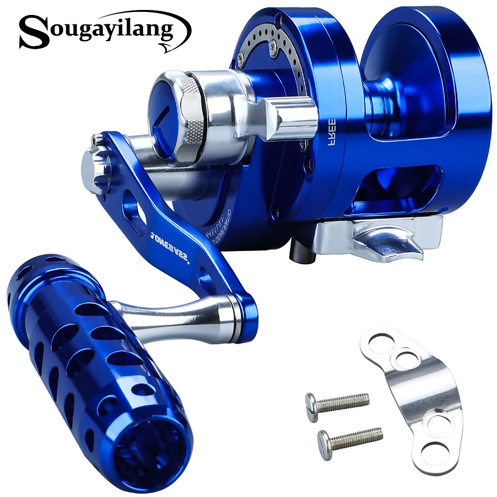 Sougayilang Metal Round Jigging Reel Saltwater Trolling Drum Reels Right Hand Fishing Sea Coil Baitcasting | Спорт и развлечения