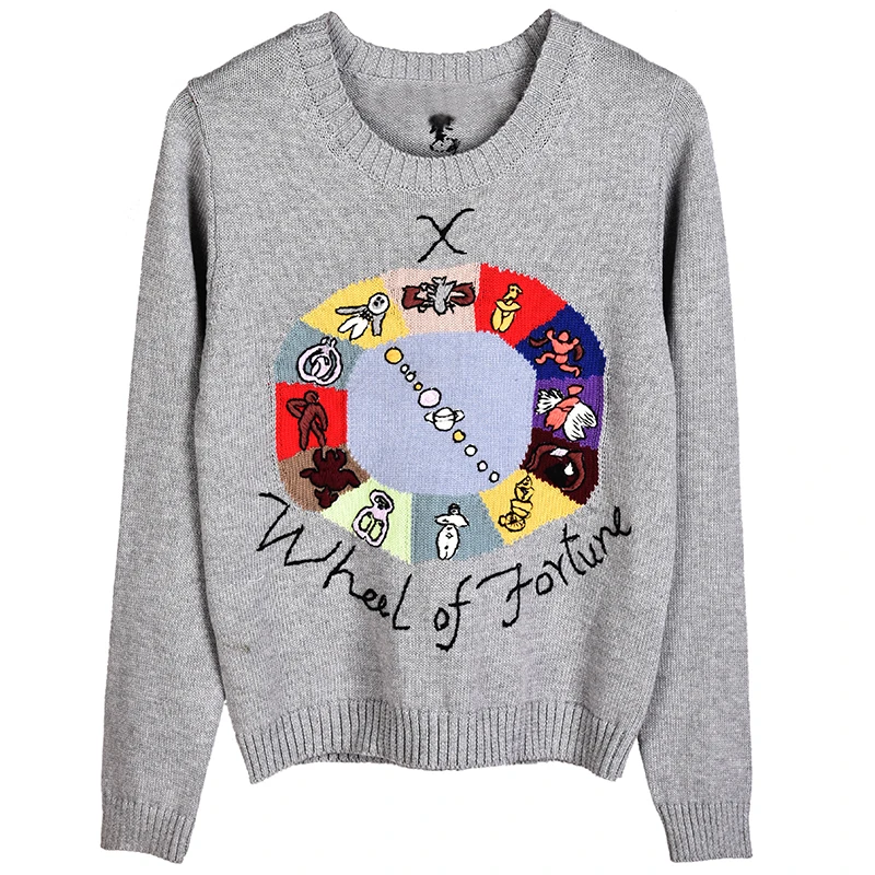 Runway Women's Cotton Sweaters Cartoon Embroidery Patchwork Jacquard Pullover 2018 Autumn Winter Female O-neck Jumper Short Top
Runway Women's Cotton Sweaters Cartoon Embroidery Patchwork Jacquard Pullover 2018 Autumn Winter Female O-neck Jumper Short Top
