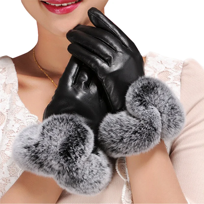 Women Winter Gloves Touch Screen Gloves PU leather Female gloves Waterproof Faux Rabbit Fur mujer gants guantes tactil luvas
Women Winter Gloves Touch Screen Gloves PU leather Female gloves Waterproof Faux Rabbit Fur mujer gants guantes tactil luvas