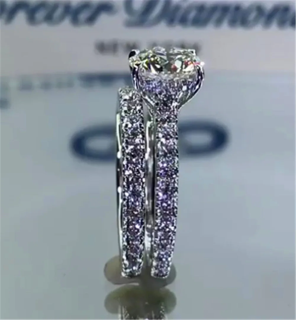 Cute Crystal Female Zircon Wedding Ring Set Boho Fashion 925 Silver Bridal Sets Jewelry Promise Love Engagement Rings For Women
Cute Crystal Female Zircon Wedding Ring Set Boho Fashion 925 Silver Bridal Sets Jewelry Promise Love Engagement Rings For Women