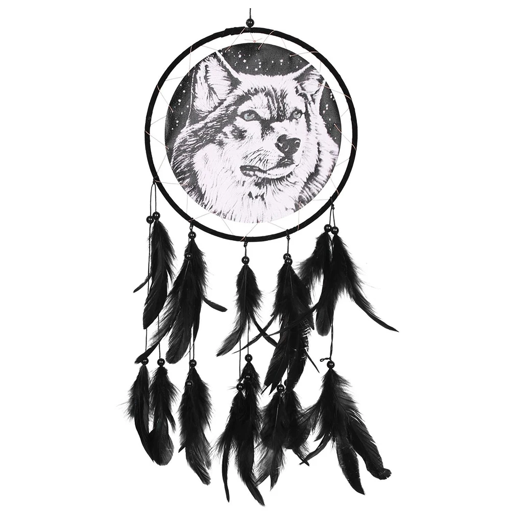 Dream Catcher Wolf Dream catcher Black Dream catcher Indian with Animal Pattern Side 1 circle Wall Hanging Decoration gift
Dream Catcher Wolf Dream catcher Black Dream catcher Indian with Animal Pattern Side 1 circle Wall Hanging Decoration gift