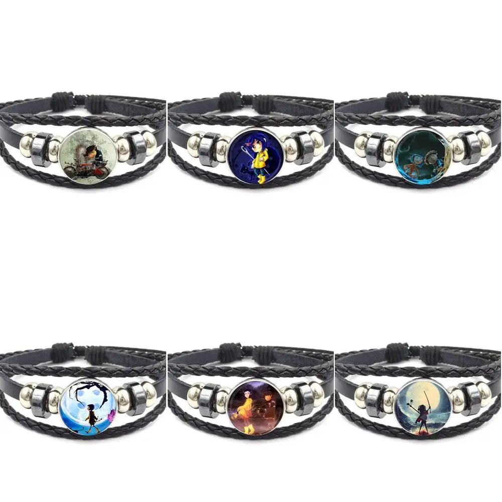EJ Glaze Black Leather Bracelet Bangle Glass Cabochon Jewelry For Women Men Party Coraline y la Puerta Secreta
EJ Glaze Black Leather Bracelet Bangle Glass Cabochon Jewelry For Women Men Party Coraline y la Puerta Secreta