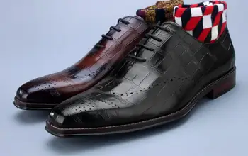 Dress Shoes Men Genuine Leather Lace Up Argly Check Plaid Smart Casual Shoes Handmade Carved Brogues Wedding Groom Oxfords
Dress Shoes Men Genuine Leather Lace Up Argly Check Plaid Smart Casual Shoes Handmade Carved Brogues Wedding Groom Oxfords