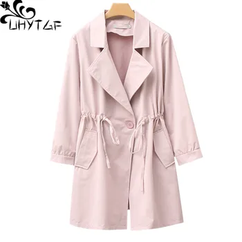 UHYTGF 4XL plus size outerwear women new spring trench coat Lace-up slim ladie long coats Pure color wild Casual lady clothes 34
UHYTGF 4XL plus size outerwear women new spring trench coat Lace-up slim ladie long coats Pure color wild Casual lady clothes 34