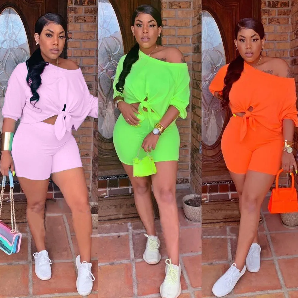 Women Off Shoulder Top And High Waist Shorts Two Piece Set 2019 New Solid Tie Up Summer Suits Short Tracksuit Casual Outfit
Women Off Shoulder Top And High Waist Shorts Two Piece Set 2019 New Solid Tie Up Summer Suits Short Tracksuit Casual Outfit