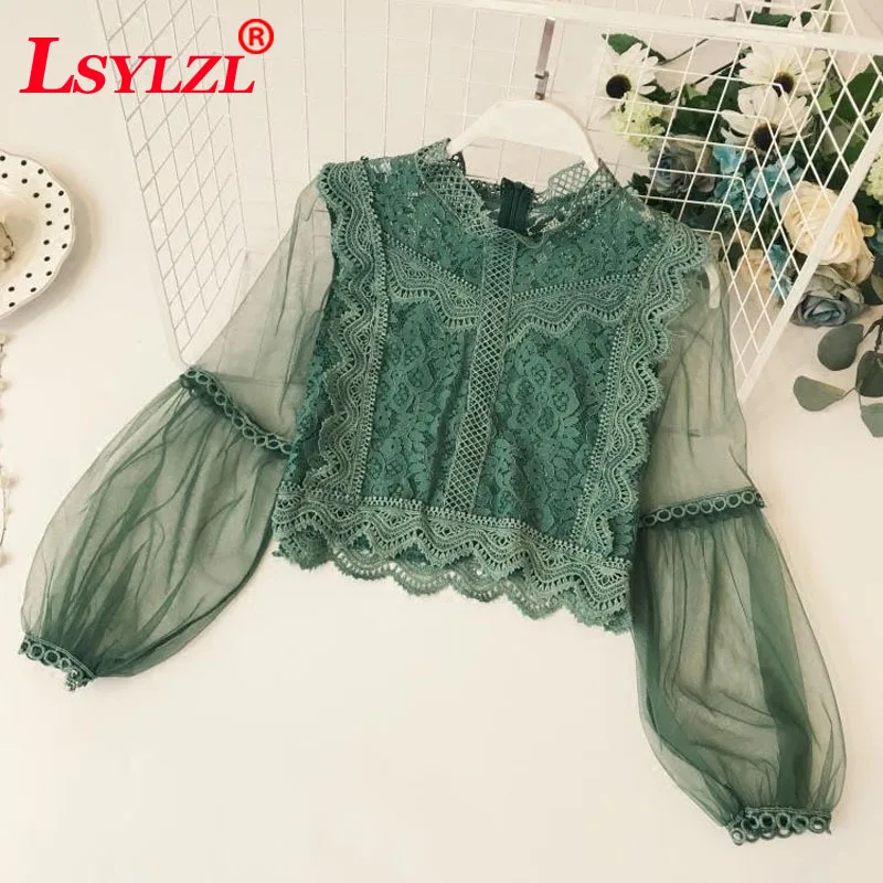 Lace Shirt Perspective Gauze Basic Blouse 2018 Spring Lantern Sleeve Half Turtleneck Tops Solid Sun-top C191
Lace Shirt Perspective Gauze Basic Blouse 2018 Spring Lantern Sleeve Half Turtleneck Tops Solid Sun-top C191