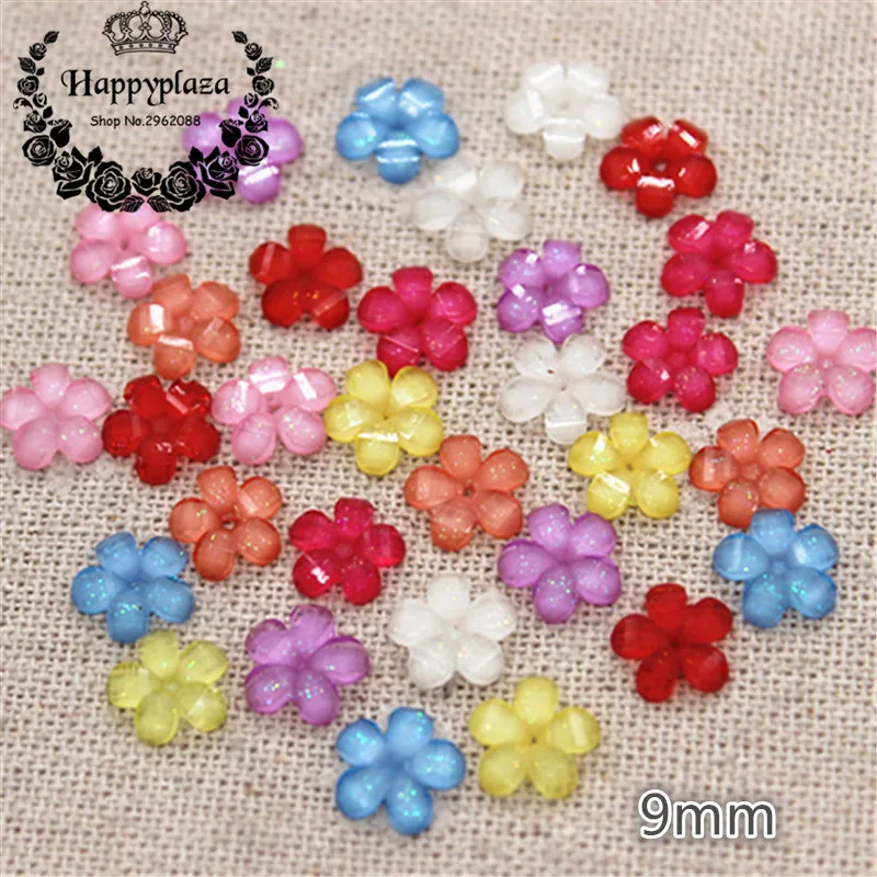 100pcs 9mm Mix Colors Resin Glitter Five-petal Little Flower Flatback Cabochon DIY Craft/Nail Tip Decoration
100pcs 9mm Mix Colors Resin Glitter Five-petal Little Flower Flatback Cabochon DIY Craft/Nail Tip Decoration