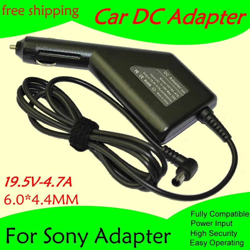 High quality DC Power Car Adapter Charger 19.5V 4.7A For Laptop Sony 6.0*4.4MM 90W Input DC11-15V max 10A Free shipping
High quality DC Power Car Adapter Charger 19.5V 4.7A For Laptop Sony 6.0*4.4MM 90W Input DC11-15V max 10A Free shipping
